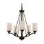 Bronze 25" Industrial Chandelier with White Frost Candle Shades