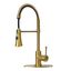 Brass Gold Single Handle Pull-Down Kitchen Faucet with Spray