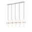 Brushed Nickel 5-Light Linear Chandelier with Etched Opal Glass Shades