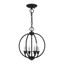 Elegant Black and Brushed Nickel 4-Light Crystal Pendant