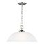 Clark Contemporary Brushed Nickel Bowl Pendant with Satin Etched Glass