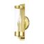 Modern Elegance 1-Light Polished Brass Sconce with Clear Glass