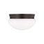 Webster Bronze 2-Light Flush Mount with Smooth White Glass