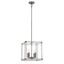 Langen Square Antique Nickel 4-Light Pendant with Clear Accents