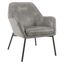 Gray Faux Leather Upholstered Arm Chair with Black Metal Legs