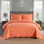 Salmon Cotton Embroidered Queen Size Quilt Bedspread Set