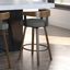 Cohen 26" Gray Swivel Counter Stool with Wood and Metal