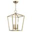 Antique Brass 3-Light Indoor/Outdoor Crystal Pendant