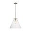 Kate Collection Brushed Nickel Clear Glass Pendant Light