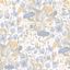 Light Blue and Cream Floral Non-Pasted Wallpaper Roll