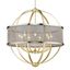 Olympic Gold 33" Industrial 9-Light Chandelier