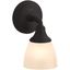 Devonshire Matte Black 6'' Frosted-Glass Bathroom Wall Sconce