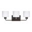 Canfield 3-Light Bronze Wall/Bath Fixture with Etched White Glass