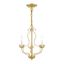 Mini Brass 3-Light Candle Chandelier in Soft Gold