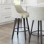 Ramon Elegant Swivel Bar Stool 30" Dark Brown and Beige