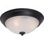 Maxim Essentials Satin Nickel 13.5" Black Glass Bowl Flush Mount