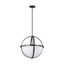 Alturas Contemporary Midnight Black 3-Light Globe Pendant with Etched Glass