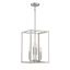 Contemporary Geometric 4-Light Brushed Nickel Pendant