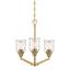 Drake Brushed Gold Mini Three Light Chandelier