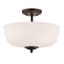 Darcy 16" Brushed Nickel and Opal Glass Semi-Flushmount Light