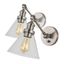 Nickel Adjustable Iron and Glass LED Wall Sconce Set