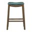 Contemporary Green Saddle-Style Wood Pub Stool 31''