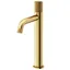 Matte Brushed Gold Single-Hole Bathroom Vessel Faucet