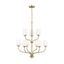 Windom Satin Brass 9-Light Transitional Chandelier with Etched Opal Glass