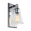 Elegant Dimmable Chrome Wall Sconce with Clear Seeded Glass