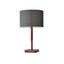 Ellis Walnut Wood Table Lamp with Dark Grey Shade