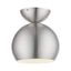 Brushed Nickel Globe Indoor/Outdoor Semi-Flush Mount Light