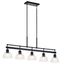 Eastmont Black and Clear Glass 5-Light Linear Chandelier