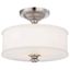 Etched White Glass & Brushed Nickel 2-Light Semi-Flush Ceiling Fixture