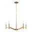 Satin Brass 5-Light Candle Chandelier with Clear Silver Wire