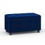 Blue Velvet Tufted Storage Ottoman with Solid Wood Frame