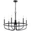 Capitol Hill Modern Black 6-Light Chandelier with Candle Sleeves