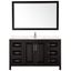 Daria Dark Espresso 60" Single Vanity with Carrara Marble Top and Mirror