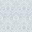 Blue Damask Non-Woven Washable Wallpaper Roll