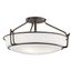 Alkire 22" Olde Bronze Semi-Flush Ceiling Light with Satin Etched Glass