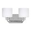 Canfield Chrome 2-Light Wall Sconce with Etched Glass Shade