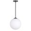 Selene 14" Black Steel and Glass Globe Pendant Light