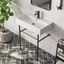 30" White Ceramic Console Sink with Black Stainless Steel Legs