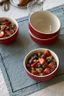 Cherry Red Ceramic Microwave Safe Universal Bowl Set