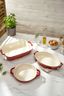 Cherry Red Ceramic 3-Piece Baking Dish Set