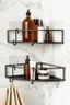 Black Iron Suction Mount Shower Caddy Set