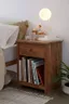 Sindoori Mango Farmhouse Nightstand with Open Storage