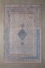 Handmade Blue Geometric Synthetic Rectangular Area Rug