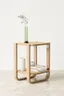 Natural Wood Two-Tier Side Table with Bentwood Legs