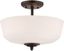 Darcy 16" Brushed Nickel and Opal Glass Semi-Flushmount Light