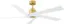 Burnished Brass 56" Ceiling Fan with Remote and Matte White Blades